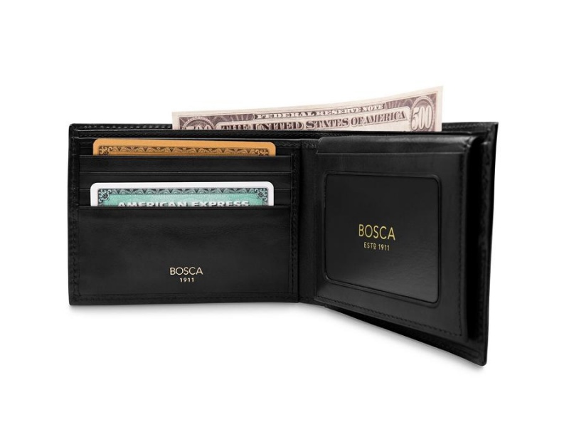Bosca Credit Wallet with I.D. Passcase Svarta | YSEGT97384