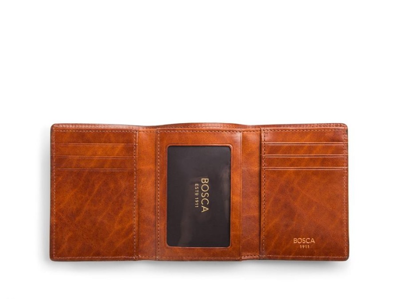 Bosca Double I.D. Trifold Wallet Bruna | MSEFT94204