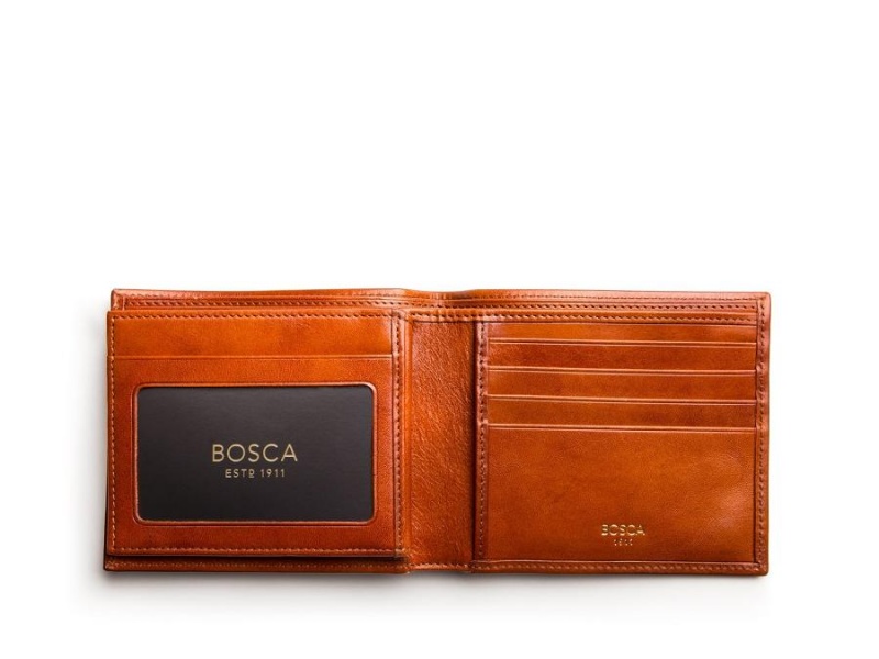 Bosca Euro 8 Pocket Deluxe Executive Wallet w/ Passcase Bruna | USEND83042