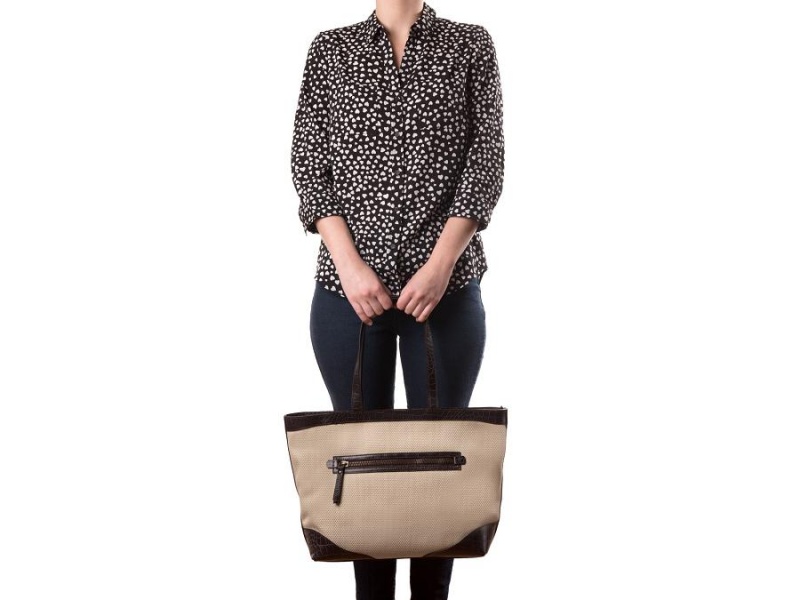 Bosca Fitzroy Tote Svarta Vita | USETG38507