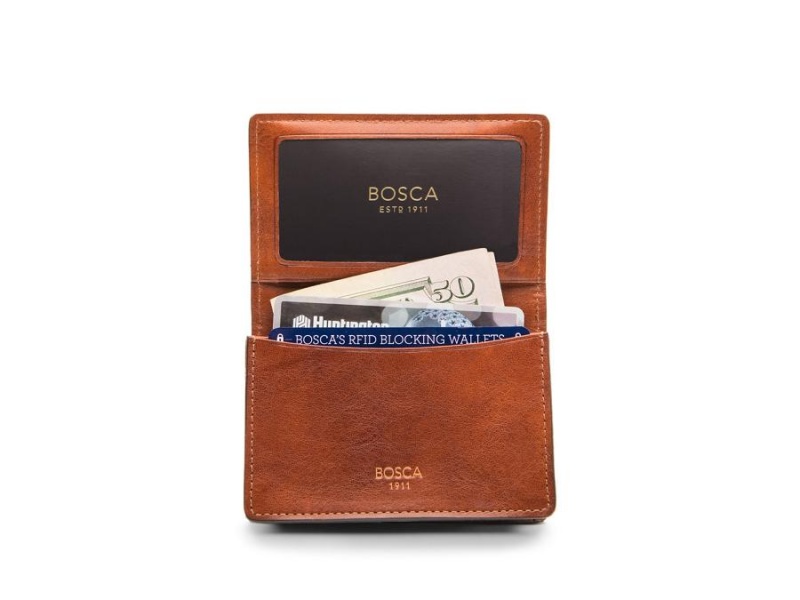 Bosca Full Gusset, 2 pkt Card Case W/ I.D. Bruna | QSEUV84424