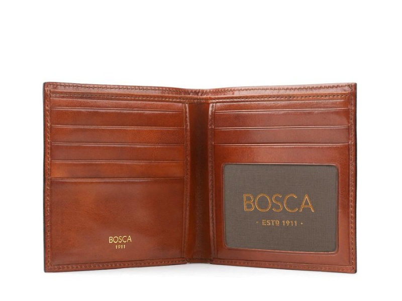 Bosca I.D. Hipster Credit Card Wallet Bruna | GSEUC91483