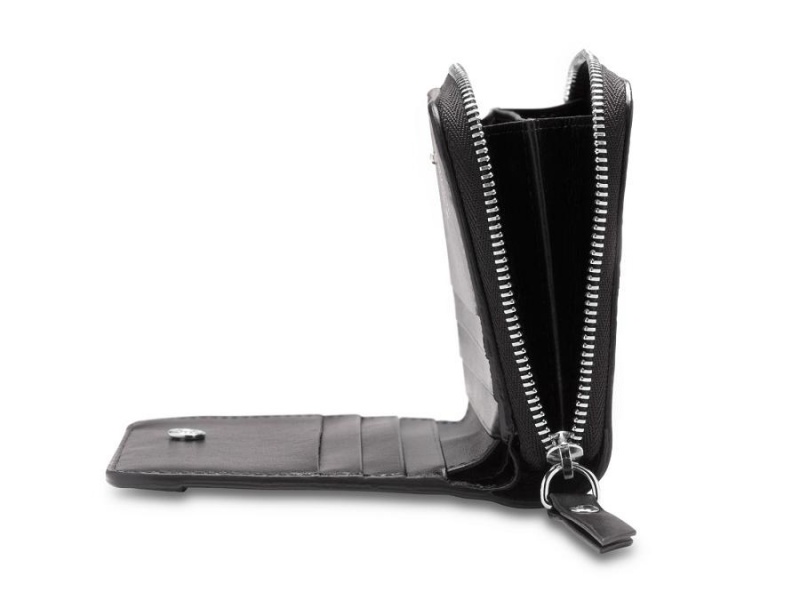 Bosca Italia 4" Billfold Wallet with Zip Svarta | SEEAH36979