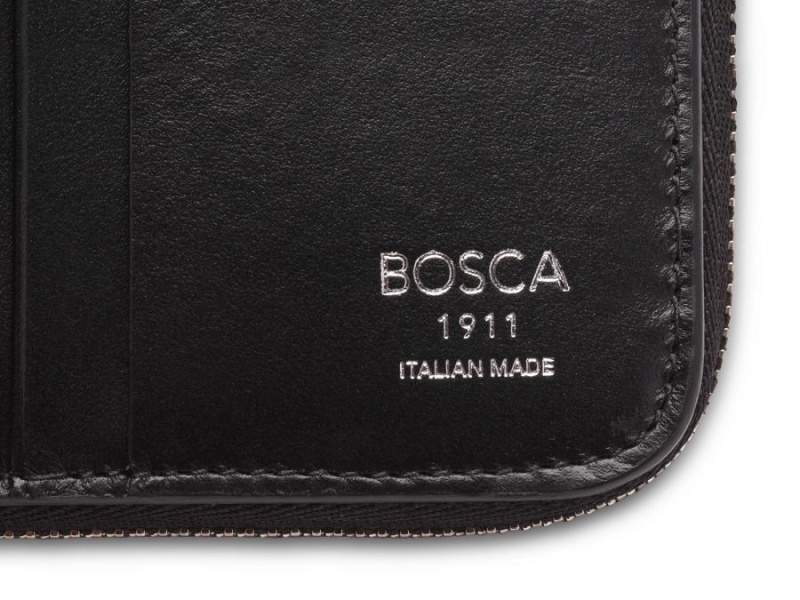 Bosca Italia 4" Billfold Wallet with Zip Svarta | SEEAH36979