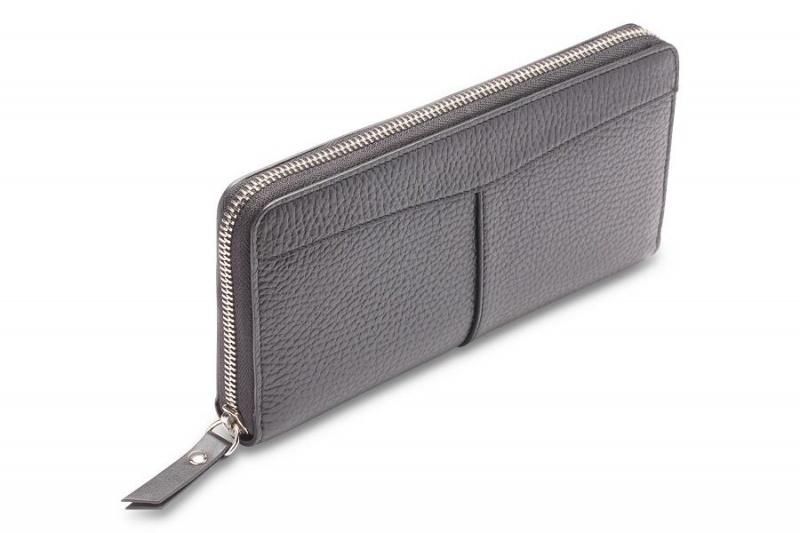 Bosca Italia 8" Accordion Zip Wallet Svarta | SEQCS30414