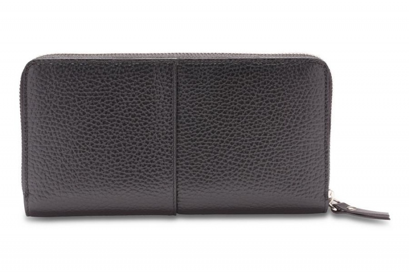 Bosca Italia 8" Accordion Zip Wallet Svarta | SEQCS30414
