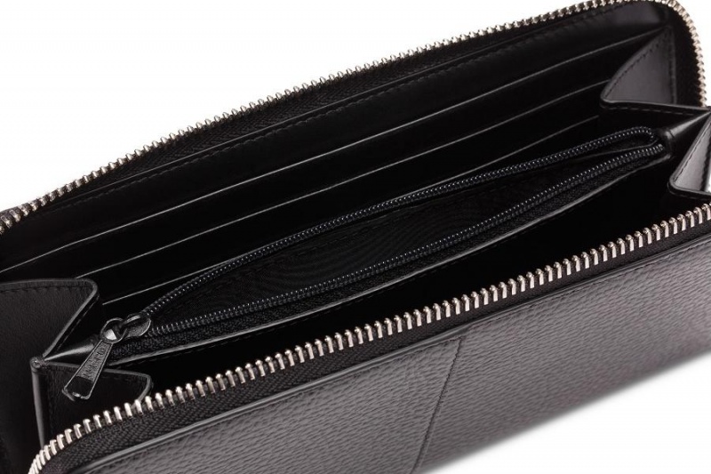 Bosca Italia 8" Accordion Zip Wallet Svarta | SEQCS30414
