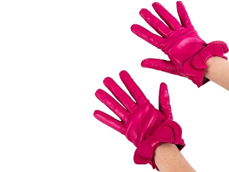 Bosca Korta Lambskin Glove w/ Bow Rosa | SEJKU20469