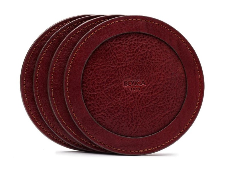 Bosca Round Coasters - Set of 4 Mörkröda | YSEVQ93023