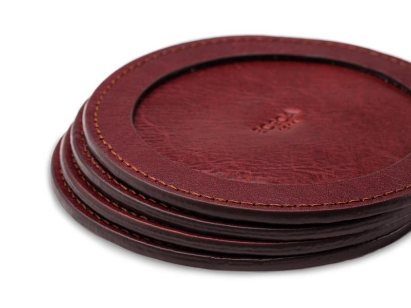 Bosca Round Coasters - Set of 4 Mörkröda | YSEVQ93023