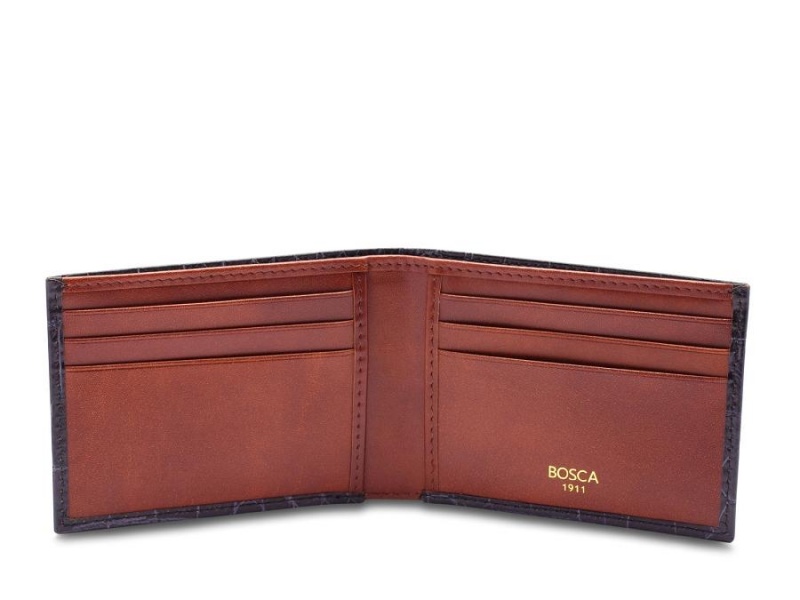 Bosca Small Vintage Crocco Bifold Svarta | DSEKV44725