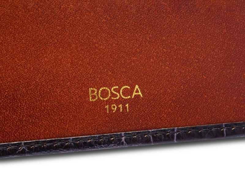 Bosca Small Vintage Crocco Bifold Svarta | DSEKV44725