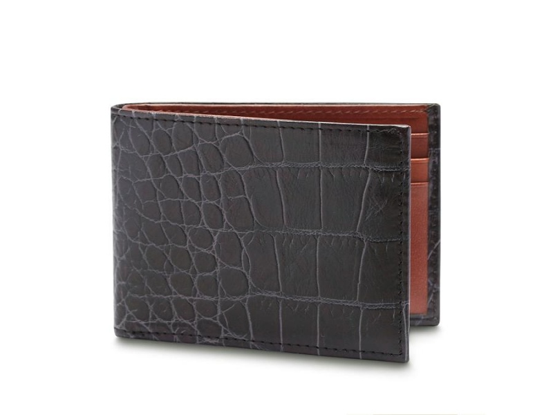 Bosca Small Vintage Crocco Bifold Svarta | DSEKV44725
