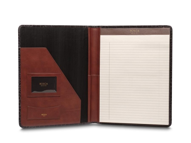 Bosca Vintage Crocco Läder Portfolio Svarta | BSESD59824