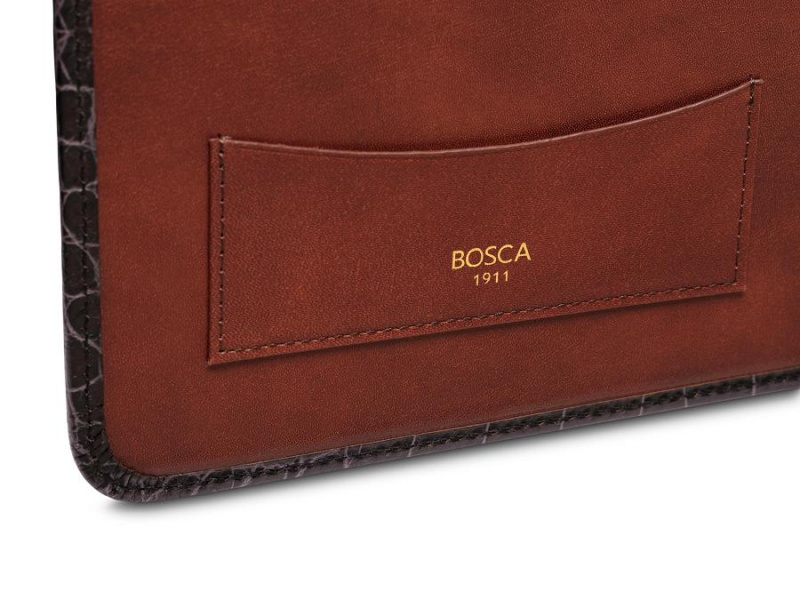 Bosca Vintage Crocco Läder Portfolio Svarta | BSESD59824