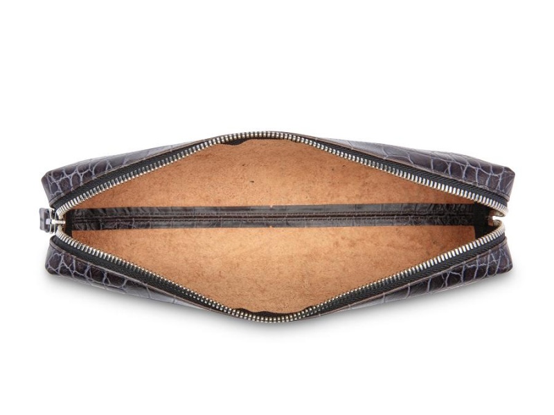 Bosca Vintage Crocco Pencil Pouch Svarta | SEQAV41881