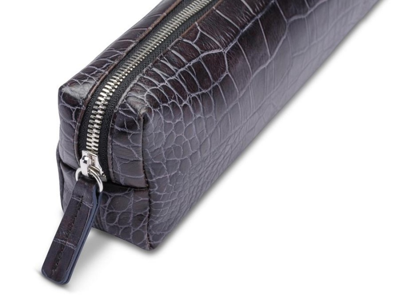 Bosca Vintage Crocco Pencil Pouch Svarta | SEQAV41881